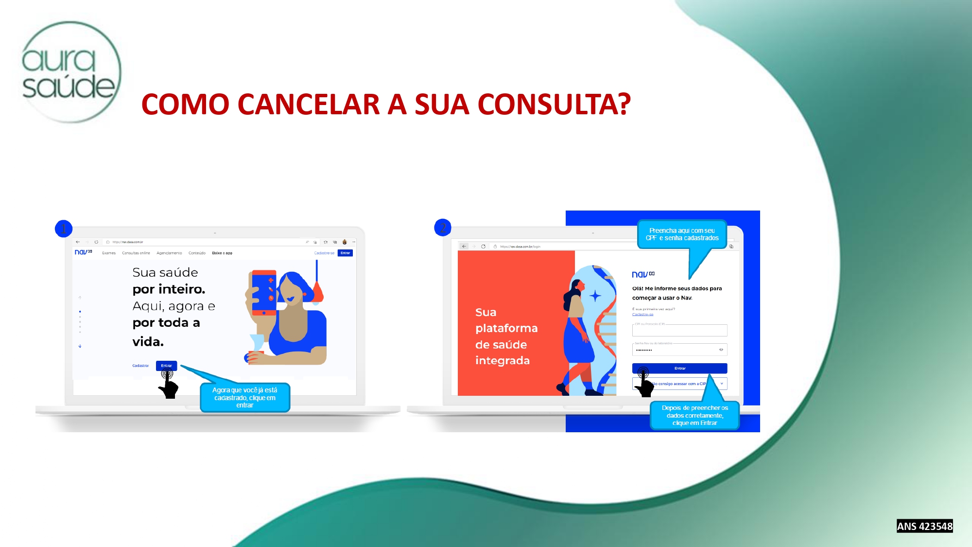 Passo 1 do cancelamento